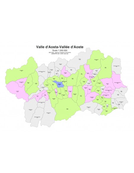 Mappa dei comuni e CAP della Valle d'Aosta PowerPoint