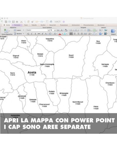 Mappa dei comuni e CAP della Valle d'Aosta...