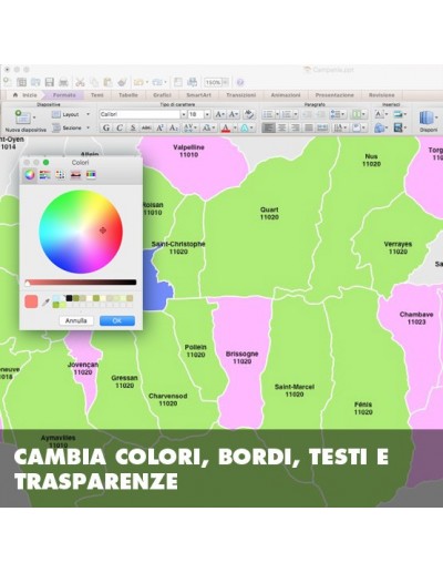 Mappa dei comuni e CAP della Valle d'Aosta...
