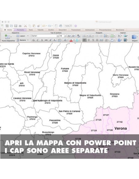 Mappa dei comuni e CAP del Veneto PowerPoint