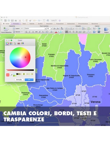 Mappa dei comuni e CAP del Veneto PowerPoint