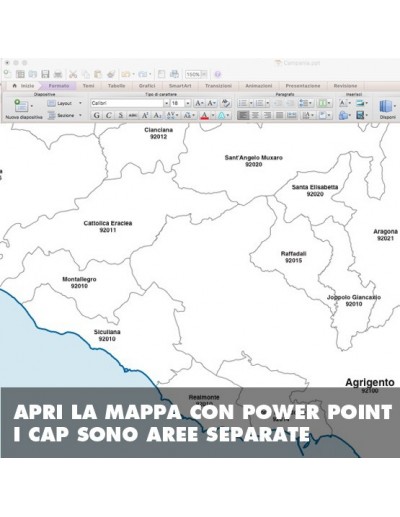 Mappa dei comuni e CAP della provincia di...
