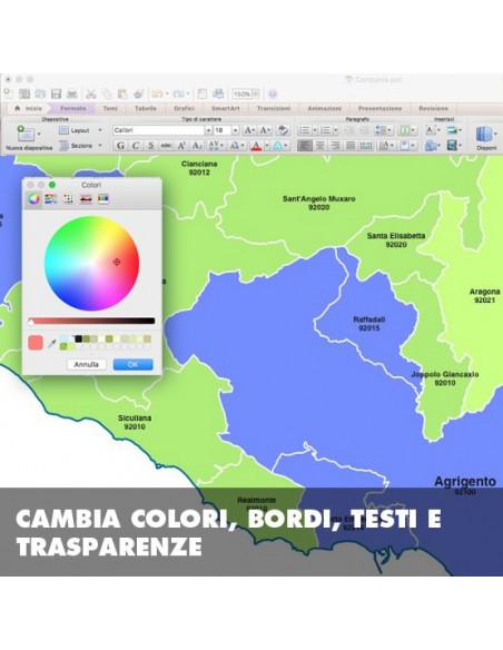 Mappa dei comuni e CAP della provincia di Agrigento PowerPoint