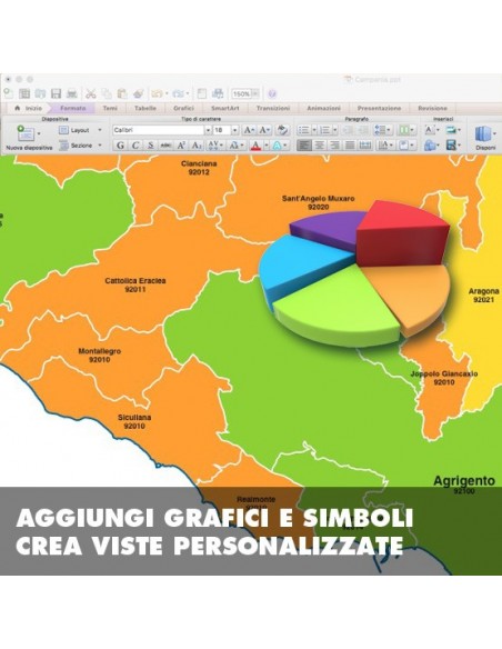 Mappa dei comuni e CAP della provincia di Agrigento PowerPoint