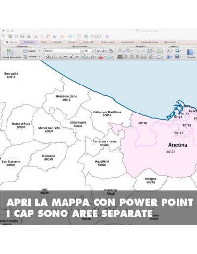 Mappa dei comuni e CAP della provincia di...