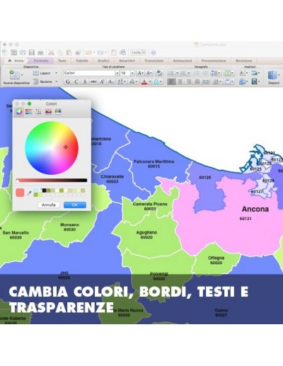 Mappa dei comuni e CAP della provincia di...