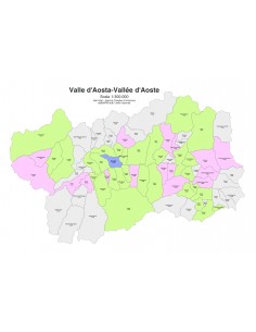 Mappa dei comuni e CAP della provincia di Aosta PowerPoint 2