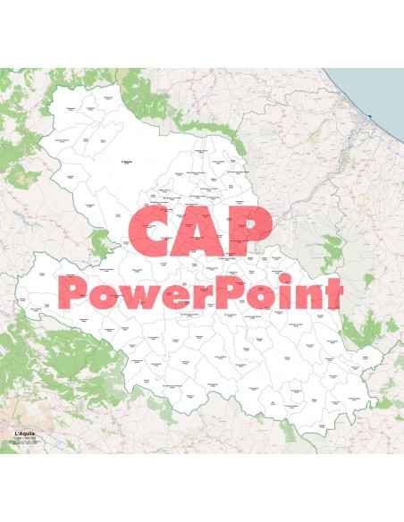 Mappa dei comuni e CAP della provincia di L'Aquila PowerPoint