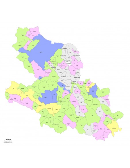 Mappa dei comuni e CAP della provincia di L'Aquila PowerPoint