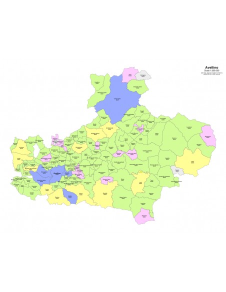 Mappa dei comuni e CAP della provincia di Avellino PowerPoint