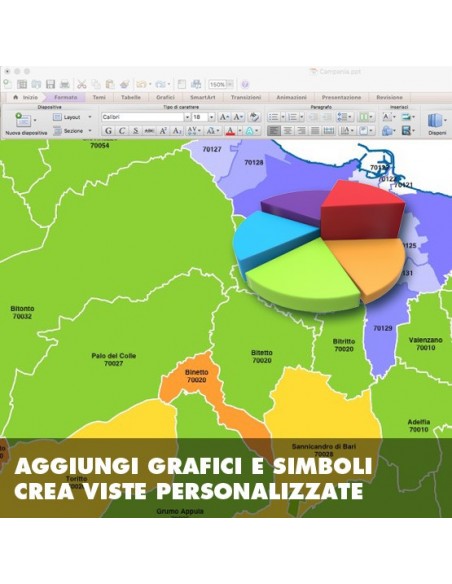 Mappa dei comuni e CAP della provincia di Bari PowerPoint