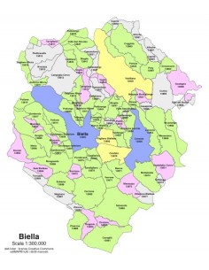 Mappa dei comuni e CAP della provincia di Biella PowerPoint 2