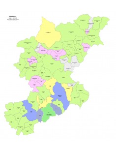 Mappa dei comuni e CAP della provincia di Belluno PowerPoint 2