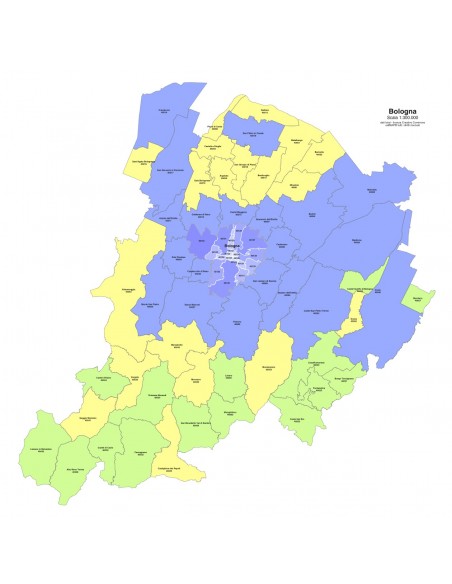 Mappa dei comuni e CAP della provincia di Bologna PowerPoint