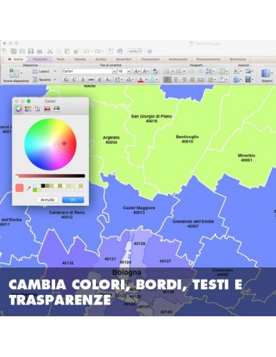Mappa dei comuni e CAP della provincia di...