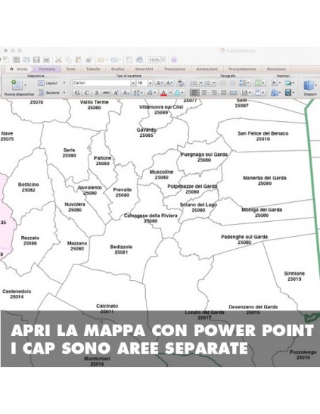 Mappa dei comuni e CAP della provincia di Brescia PowerPoint