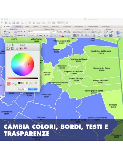 Mappa dei comuni e CAP della provincia di...