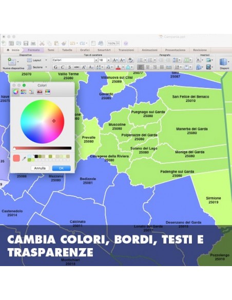 Mappa dei comuni e CAP della provincia di Brescia PowerPoint