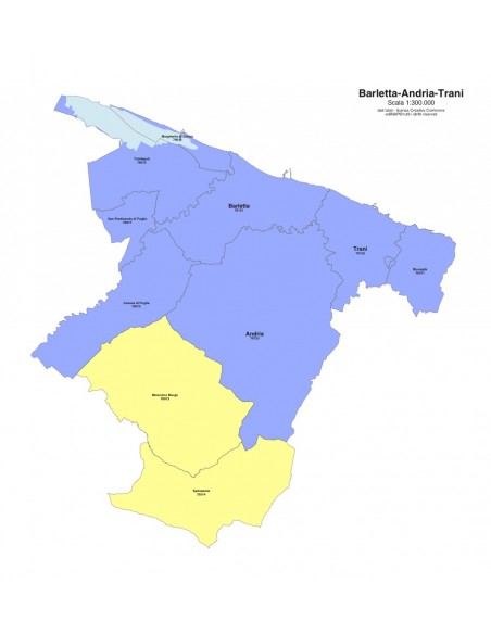 Mappa dei comuni e CAP della provincia di Barletta PowerPoint