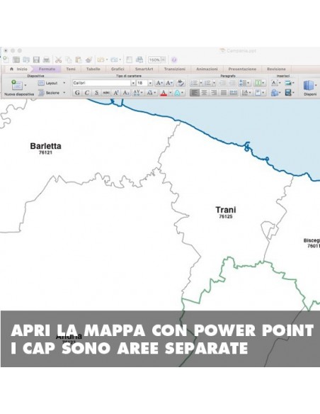 Mappa dei comuni e CAP della provincia di Barletta PowerPoint