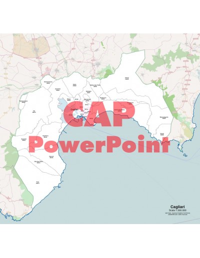 Mappa dei comuni e CAP della provincia di Cagliari PowerPoint