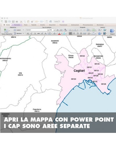 Mappa dei comuni e CAP della provincia di...