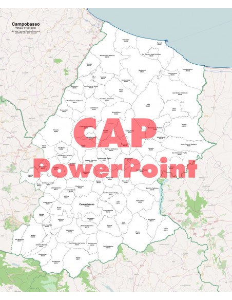 Mappa dei comuni e CAP della provincia di Campobasso PowerPoint
