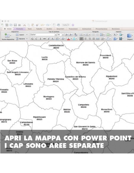 Mappa dei comuni e CAP della provincia di Campobasso PowerPoint