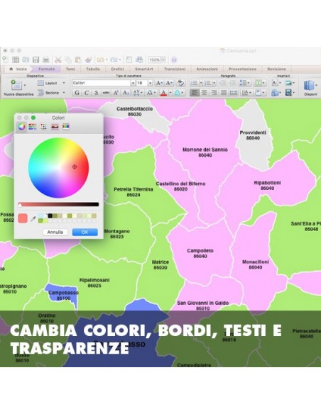 Mappa dei comuni e CAP della provincia di Campobasso PowerPoint