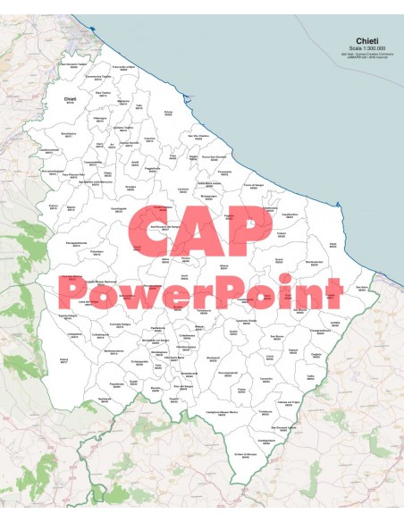 Mappa dei comuni e CAP della provincia di Chieti PowerPoint