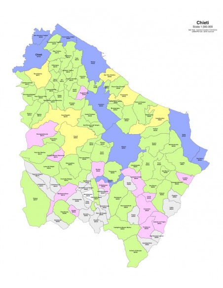 Mappa dei comuni e CAP della provincia di Chieti PowerPoint