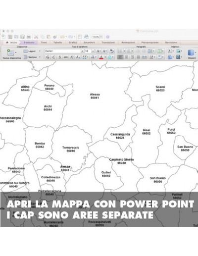 Mappa dei comuni e CAP della provincia di...