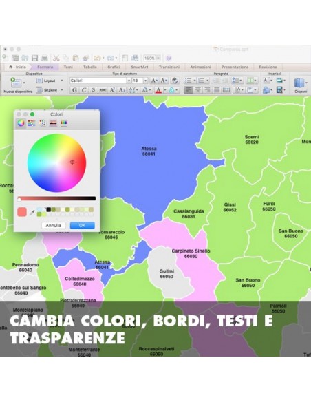 Mappa dei comuni e CAP della provincia di Chieti PowerPoint
