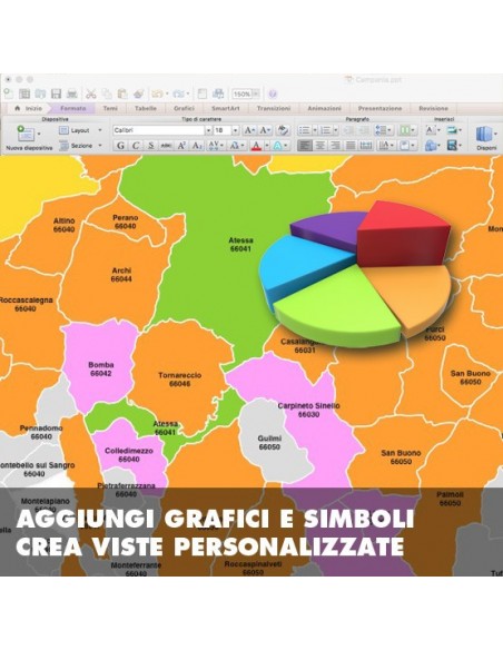 Mappa dei comuni e CAP della provincia di Chieti PowerPoint