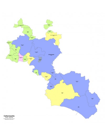 Mappa dei comuni e CAP della provincia di...