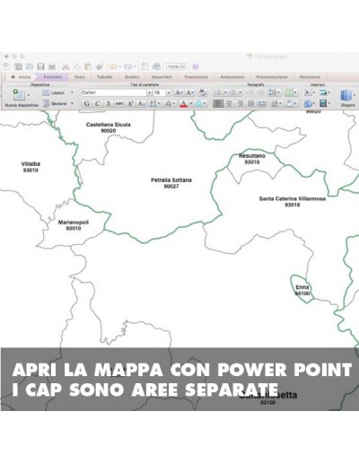 Mappa dei comuni e CAP della provincia di...