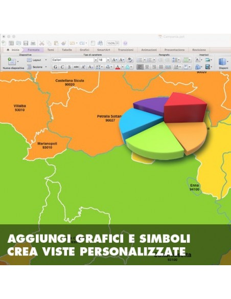Mappa dei comuni e CAP della provincia di Caltanissetta PowerPoint