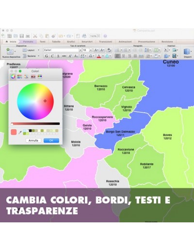 Mappa dei comuni e CAP della provincia di Cuneo...