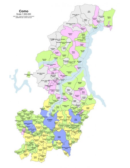 Mappa dei comuni e CAP della provincia di Como PowerPoint