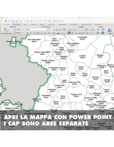 Mappa dei comuni e CAP della provincia di Como...