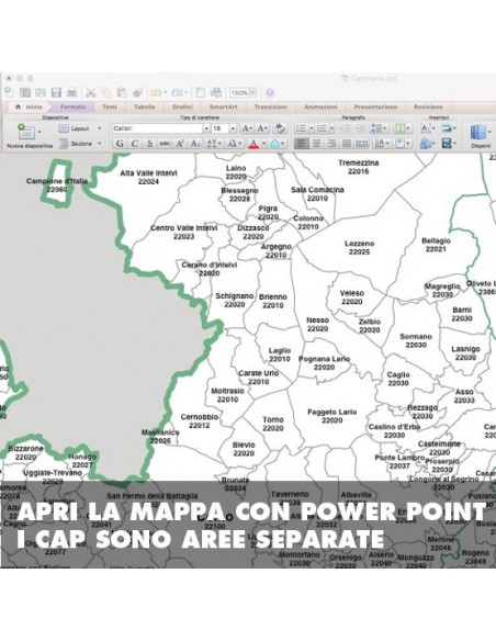 Mappa dei comuni e CAP della provincia di Como PowerPoint