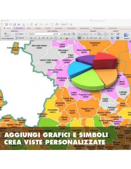 Mappa dei comuni e CAP della provincia di Como PowerPoint