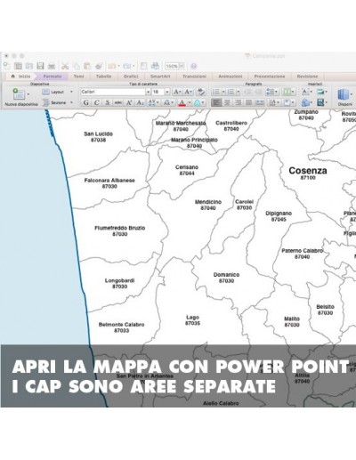 Mappa dei comuni e CAP della provincia di...