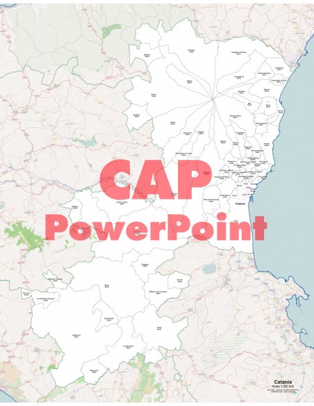 Mappa dei comuni e CAP della provincia di Catania PowerPoint