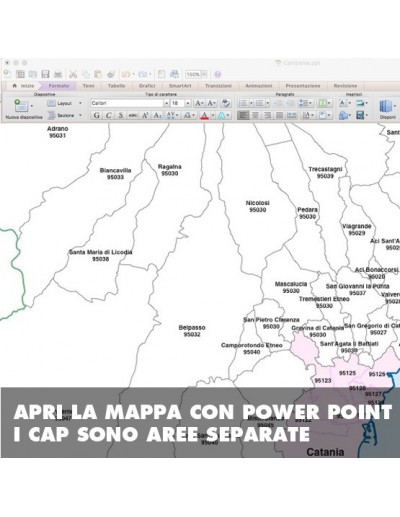 Mappa dei comuni e CAP della provincia di...