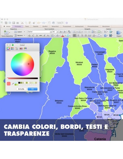 Mappa dei comuni e CAP della provincia di...