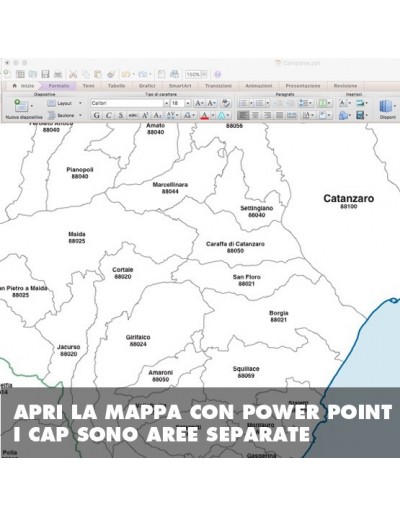 Mappa dei comuni e CAP della provincia di...