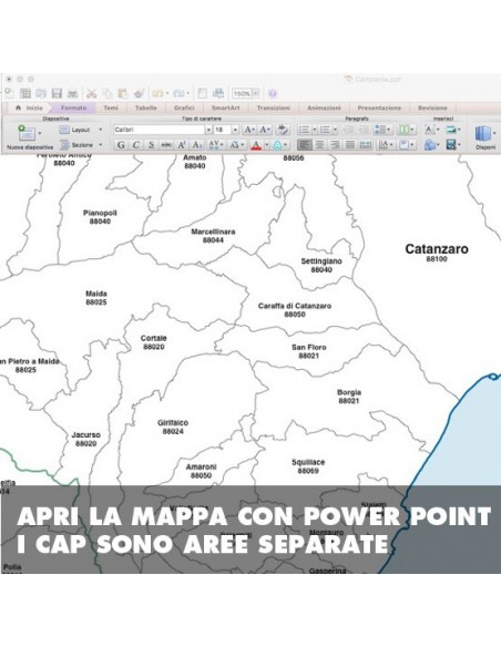Mappa dei comuni e CAP della provincia di Catanzaro PowerPoint