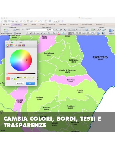 Mappa dei comuni e CAP della provincia di...