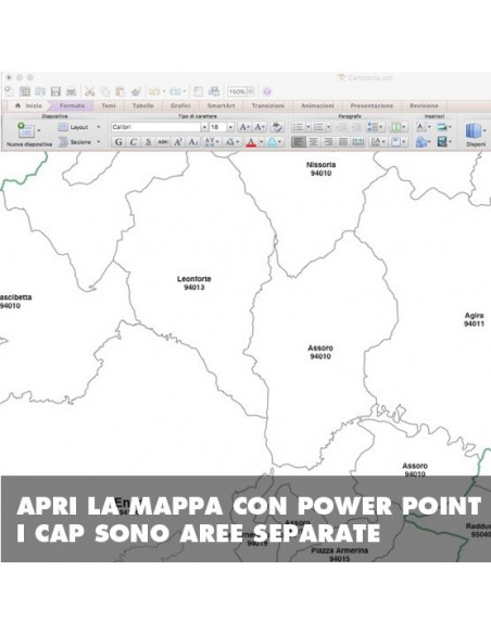 Mappa dei comuni e CAP della provincia di Enna PowerPoint